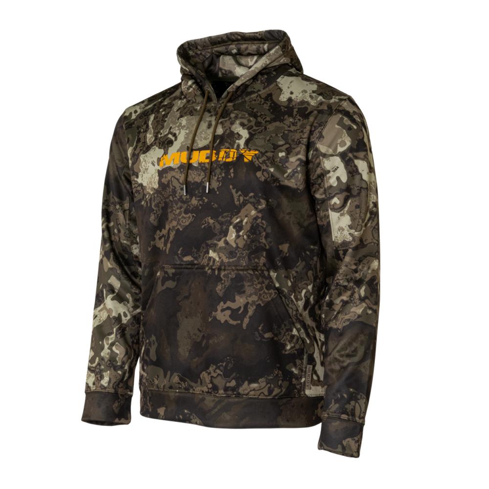 Chattanooga Muddy TRX Performance Hoodie in Veil Canyon Grey, lightweight and breathable, size 3XL, shown on model.