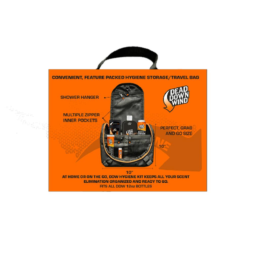 Chattanooga D Down Wind Hygiene Kit travel bag with 5 odor-eliminating body care products in a compact travel set