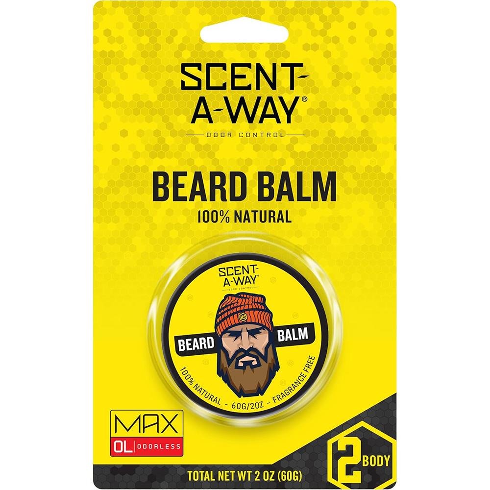 Chattanooga Scent A Way Beard Balm for natural odor control, facial hair grooming, 2 oz jar showing beard balm container.