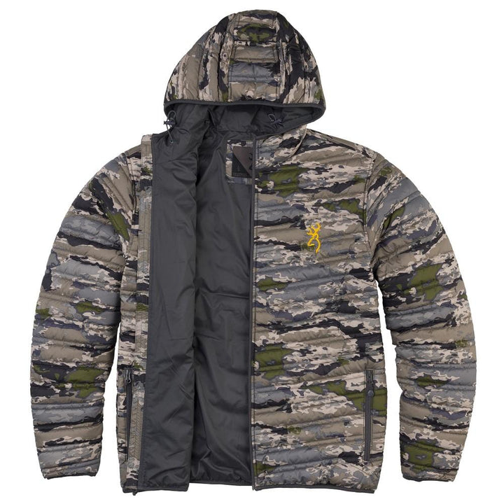Chattanooga packable puffer jacket in black, lightweight and insulated, perfect for outdoor wear and easy to carry.