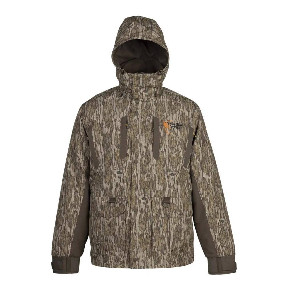 Chattanooga Browning Cold Front Parka in Mossy Oak Bottomland, waterproof and breathable jacket with a hood and durable design.