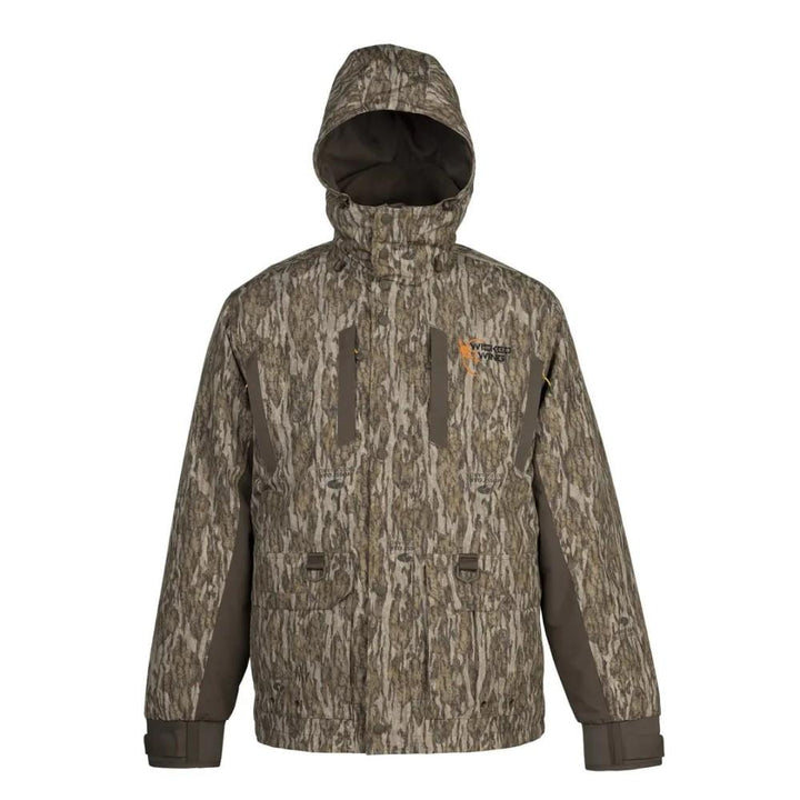 Chattanooga Browning Cold Front Parka in Mossy Oak Bottomland, waterproof and breathable jacket with a hood and durable design.