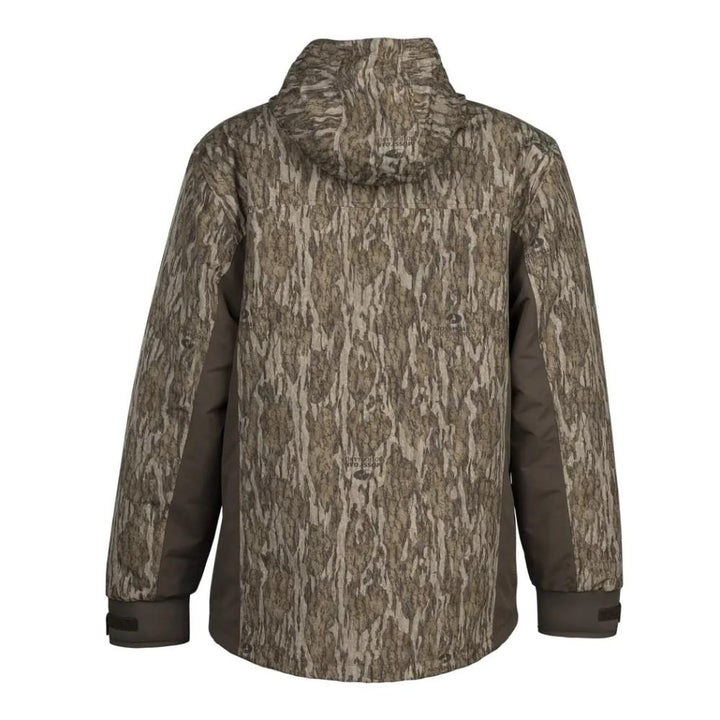 Chattanooga Browning Cold Front Parka in Mossy Oak Bottomland, waterproof, breathable jacket with hood for outdoor wear.