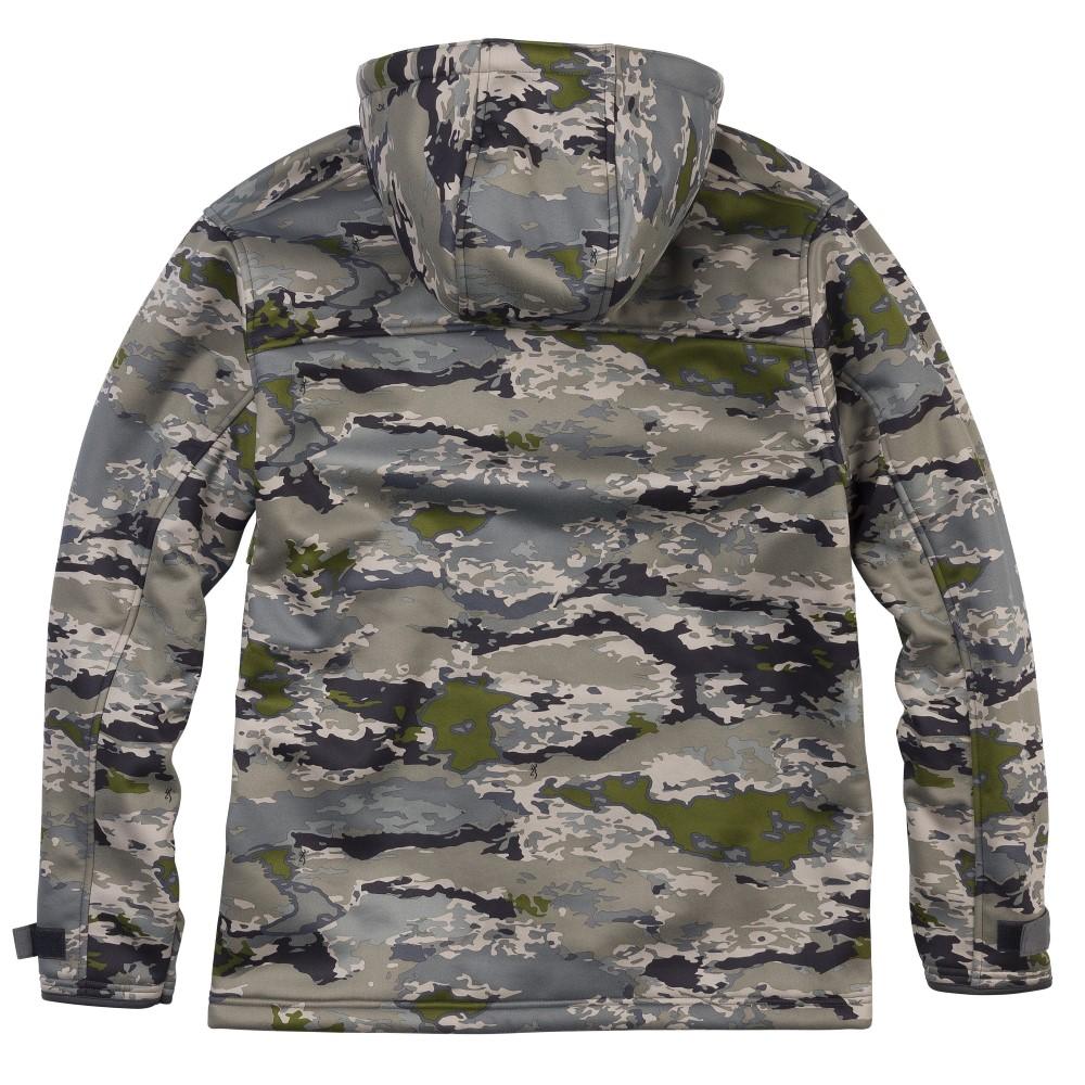 Chattanooga Browning Dutton Jacket Ovix Camo in small, lightweight coat with camouflage pattern, suitable for outdoor wear.