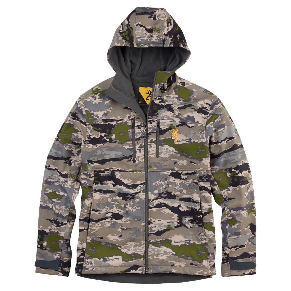 Chattanooga Browning Pahvant Pro jacket in Ovix camo, small size, outdoor jacket with camo pattern for hunting or outdoor activities.