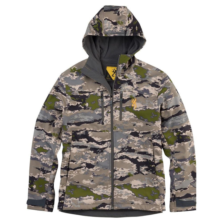 Chattanooga Browning Pahvant Pro jacket in Ovix camo, small size, outdoor jacket with camo pattern for hunting or outdoor activities.