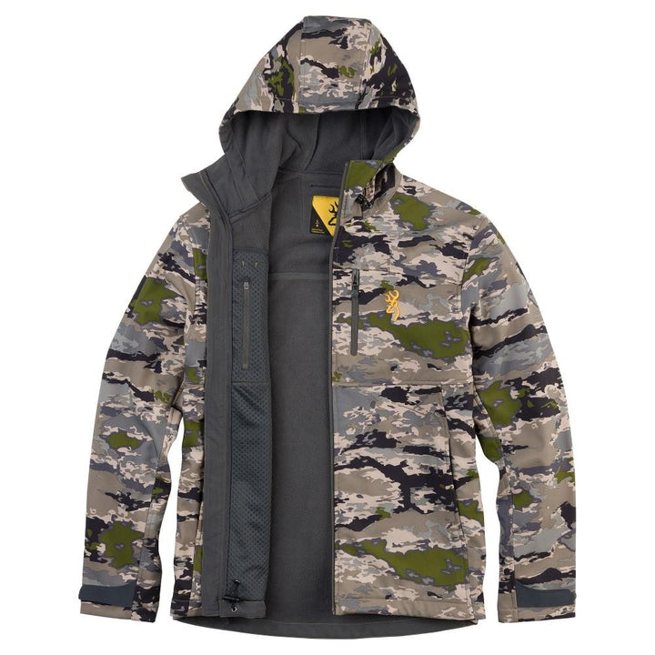 Chattanooga Browning Pahvant Pro Jacket in Ovix Camo, small size, outdoor jacket with camouflage pattern and durable design.