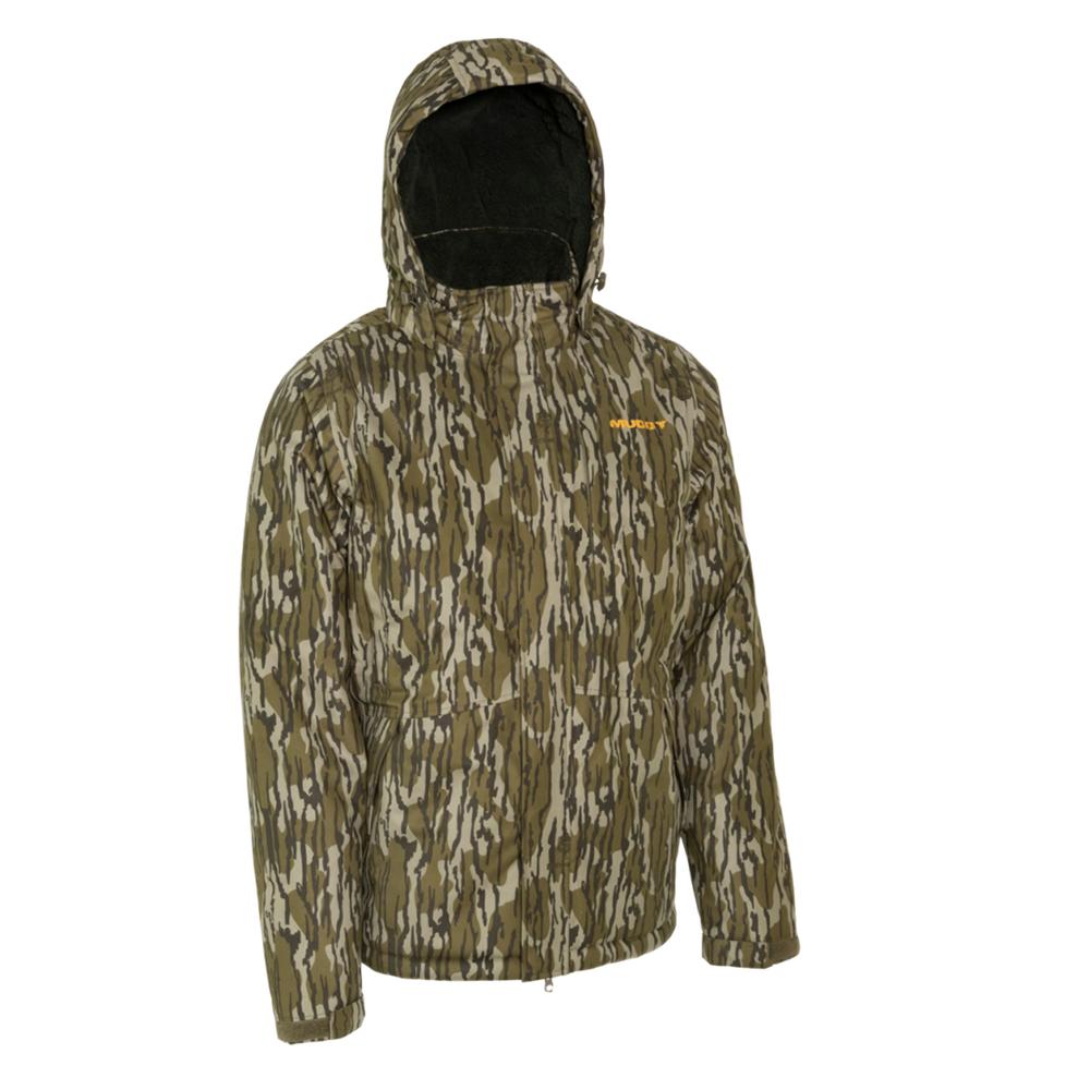 Chattanooga Muddy TRX Sherpa fleece waterproof jacket in Mossy Oak Bottomland, size 2XL, outdoor layering coat with hood and full zipper