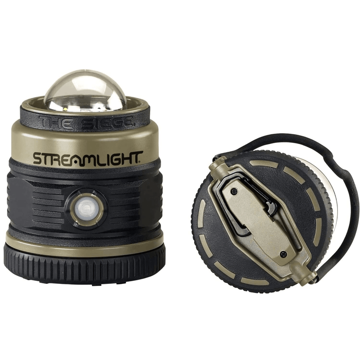 Chattanooga Streamlight Siege compact handheld lantern with 540 lumens, alkaline D batteries, in coyote color, outdoor lighting device.