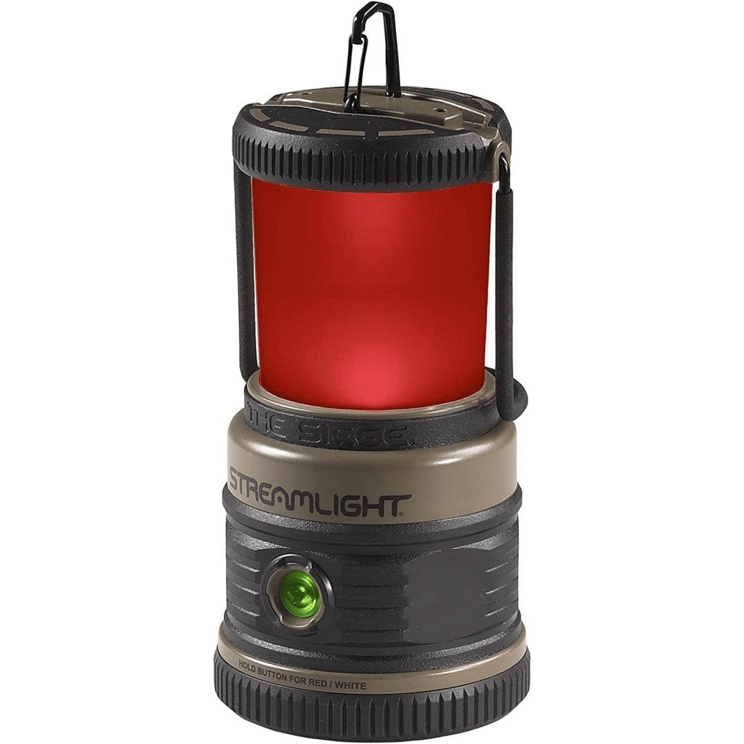 Chattanooga Streamlight Siege 540-lumen compact D alkaline hand lantern in coyote color, rugged outdoor flashlight for camping and emergencies.