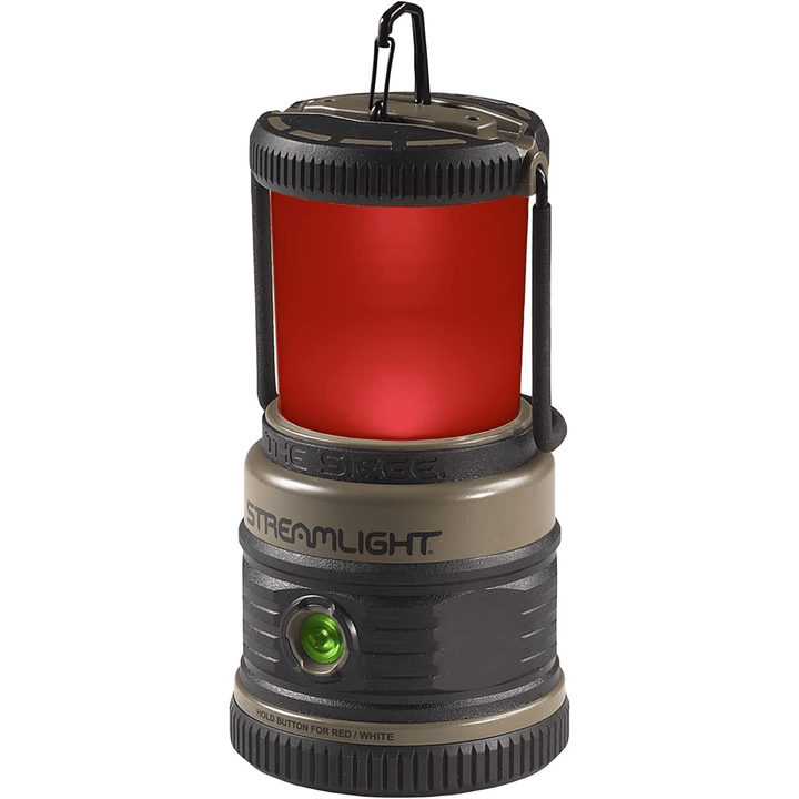 Chattanooga Streamlight Siege 540-lumen compact D alkaline hand lantern in coyote color, rugged outdoor flashlight for camping and emergencies.