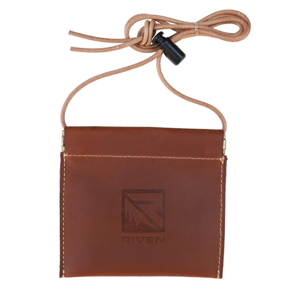 Riven Leather Diaphragm Call Pouch With Adjustable Lanyard Brown Durable Holder - POWER FIT SHOP — Powering Preparedness, Health & Home