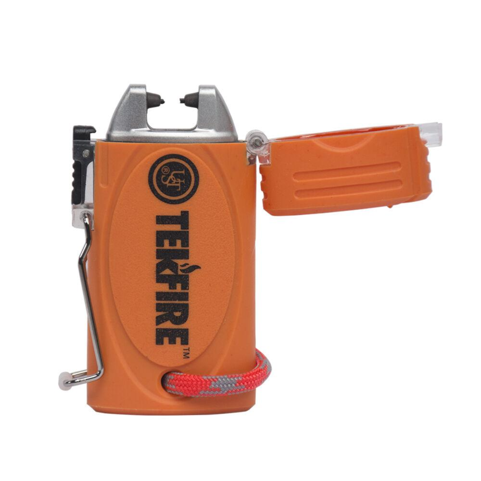 Chattanooga Ultimate Survival TekFire fuel-free lighter with lithium-ion rechargeable battery, compact and durable outdoor lighter.