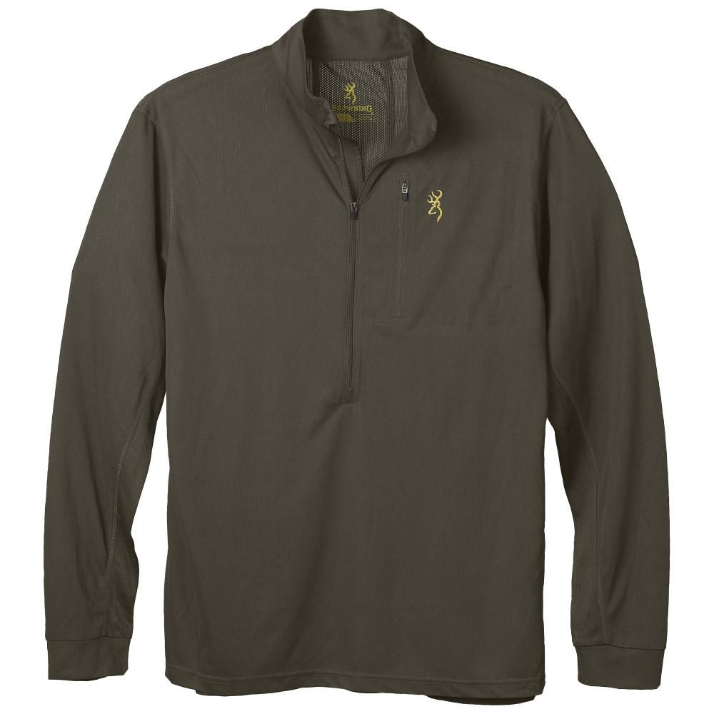 Browning Early Season 3/4 Zip Shirt Major Brown Lightweight Comfortable S Size - POWER FIT SHOP — Powering Preparedness, Health &amp; Home