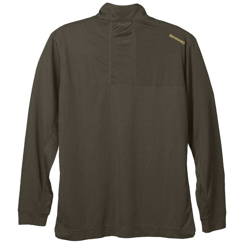 Chattanooga Browning Early Season 3/4 Zip Shirt in Major Brown, lightweight and comfortable long sleeve shirt, S size.