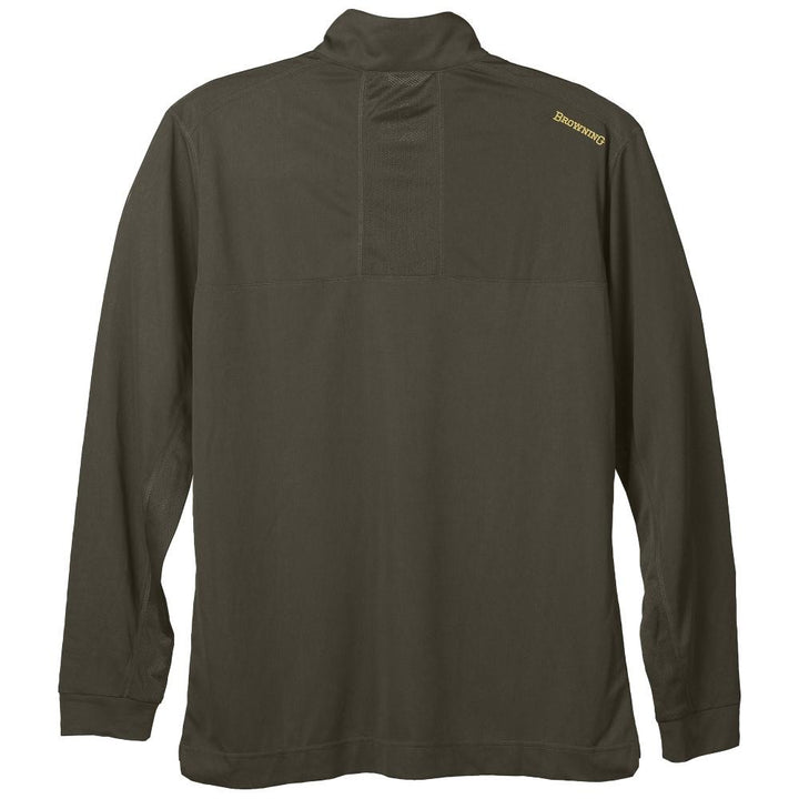 Chattanooga Browning Early Season 3/4 Zip Shirt in Major Brown, lightweight and comfortable long sleeve shirt, S size.