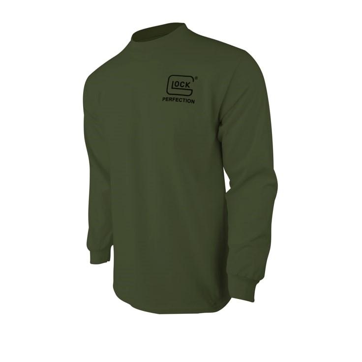 Green Glock Born In Austria long sleeve shirt by Chattanooga, casual cotton shirt in size M, featuring a relaxed fit and detailed design.