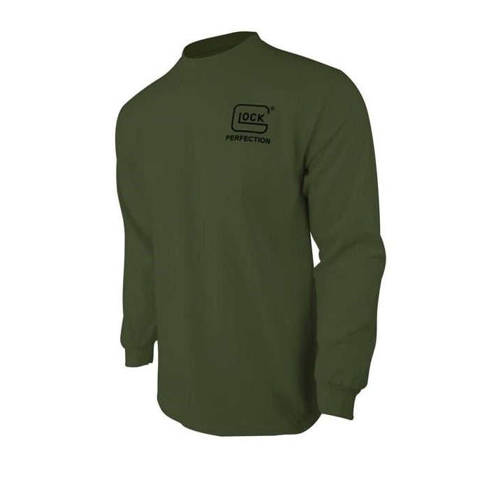 Green Glock Born In Austria long sleeve shirt by Chattanooga, casual cotton shirt in size M, featuring a relaxed fit and detailed design.