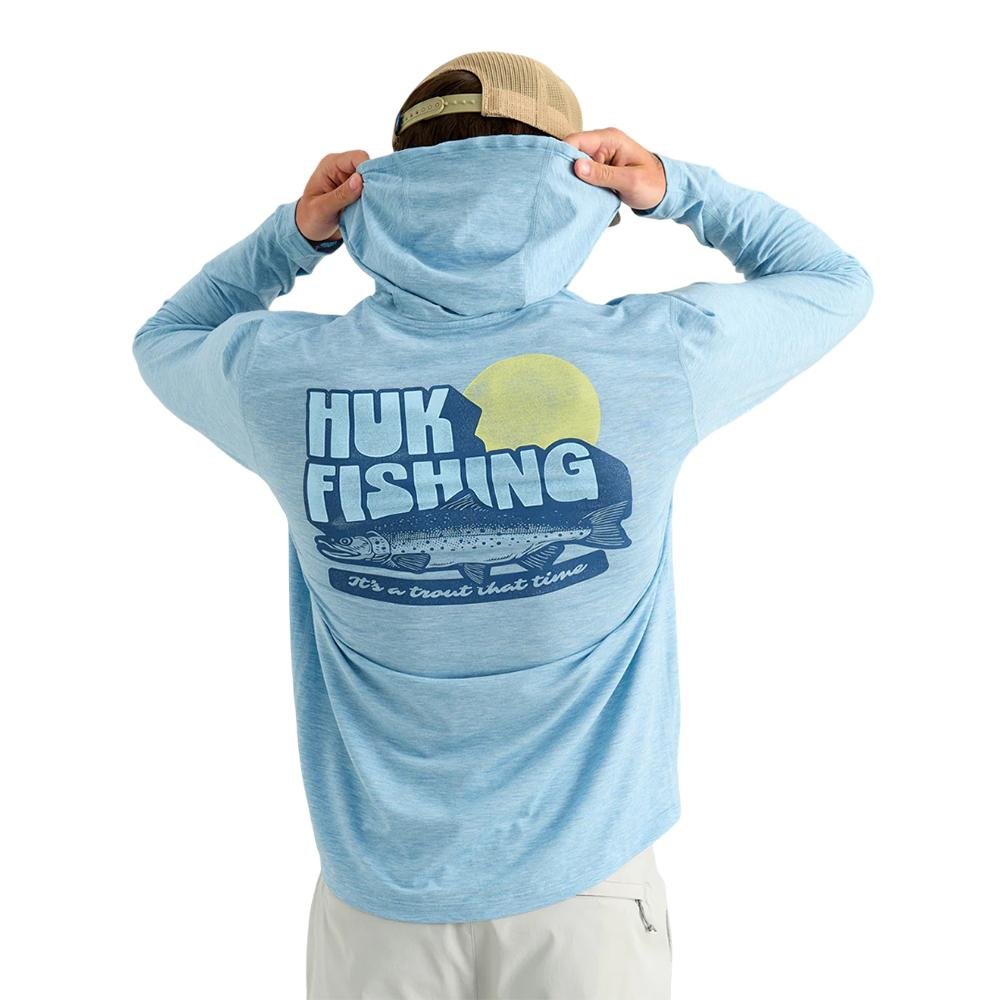 Chattanooga Huk Drift Hoodie Shipyard Heather lightweight pullover sweatshirt, XXL size, long sleeve shirt with a casual fit.