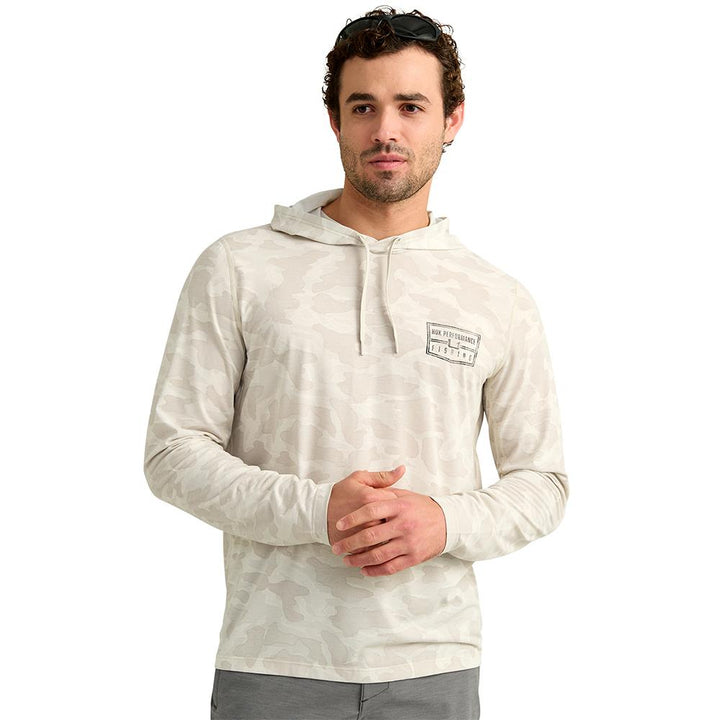 Chattanooga Huk Drift printed hoodie in Silver Birch, lightweight long sleeve pullover sweatshirt, size XL.