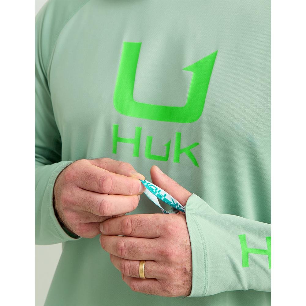 HUK ICON LS CREW FOG GREEN LS L - POWER FIT SHOP — Powering Preparedness, Health &amp; Home