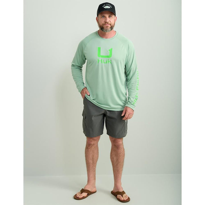 HUK ICON LS CREW FOG GREEN LS L - POWER FIT SHOP — Powering Preparedness, Health &amp; Home