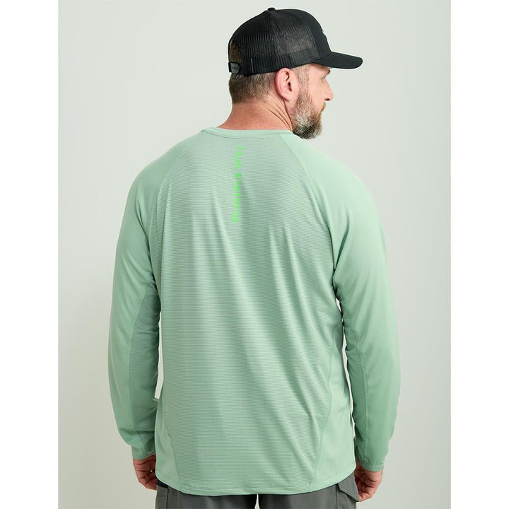 Chattanooga HUK ICON LS Crew long sleeve shirt in fog green, men&