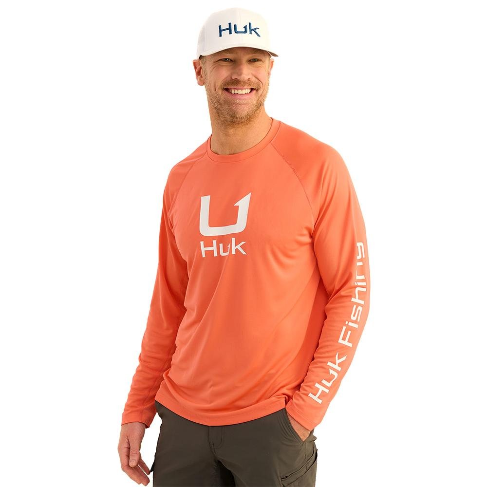 HUK ICON LS CREW FRESH SALMON LS L - POWER FIT SHOP — Powering Preparedness, Health &amp; Home