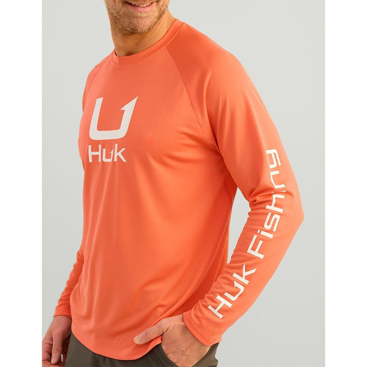 HUK ICON LS CREW FRESH SALMON LS L - POWER FIT SHOP — Powering Preparedness, Health &amp; Home