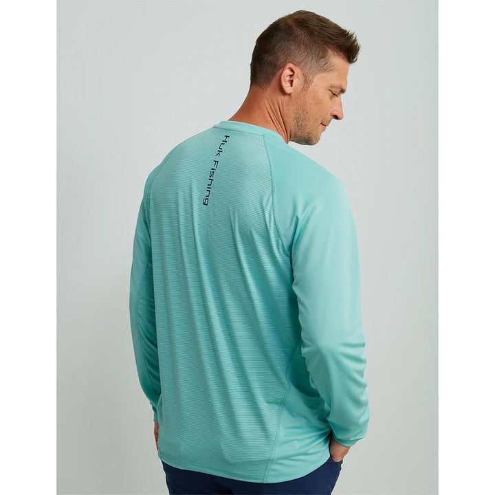 Chattanooga HUK ICON LS Crew long sleeve shirt in marine blue, size XXL, featuring the brand&