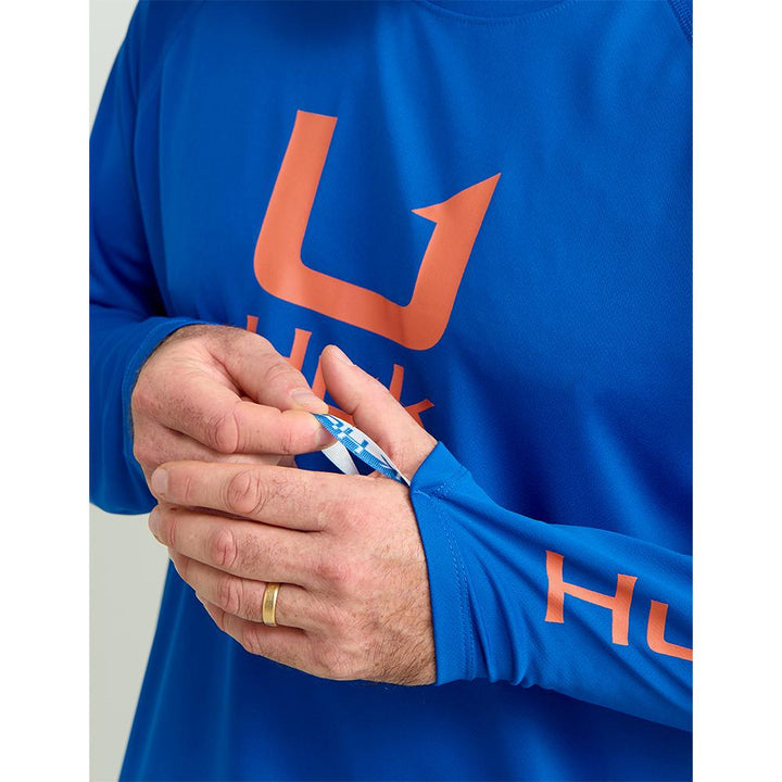 HUK ICON LS CREW OCEAN BLUE LS S - POWER FIT SHOP — Powering Preparedness, Health &amp; Home