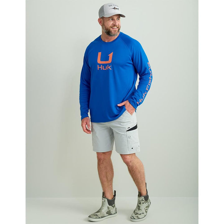 HUK ICON LS CREW OCEAN BLUE LS S - POWER FIT SHOP — Powering Preparedness, Health &amp; Home