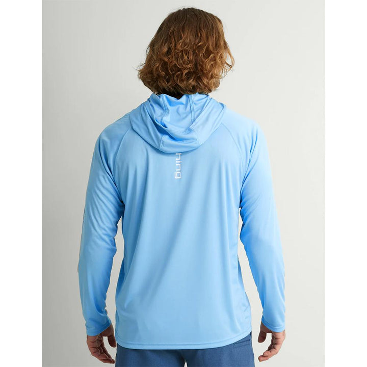 Chattanooga Huk Pursuit Hoodie in Marolina Blue, long sleeve shirt with hood, size XL, casual outdoor apparel.