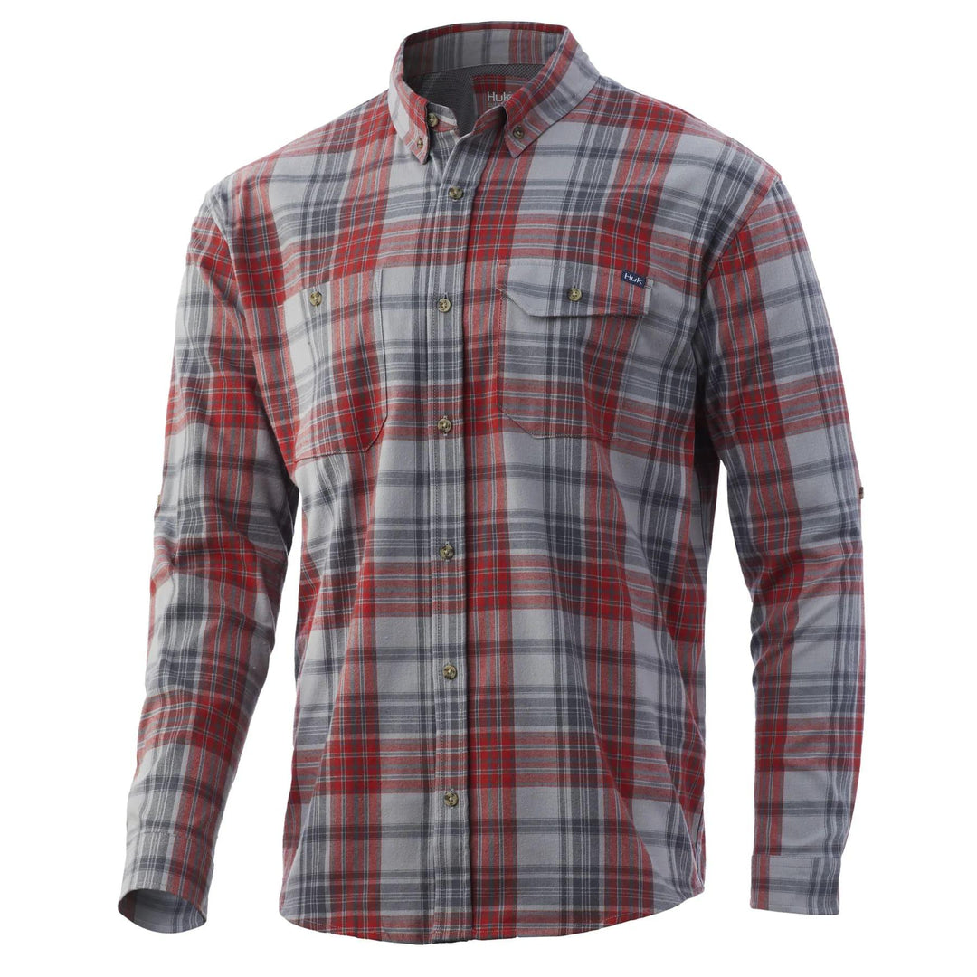 Huk Rutledge Fishing Flannel Volcanic Ash S Soft Warm Comfortable Outdoor Shirt - POWER FIT SHOP — Powering Preparedness, Health &amp; Home