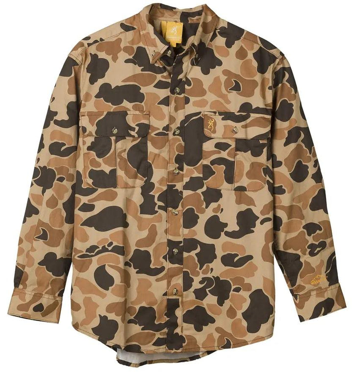 Browning WASATCH - CB Button - Front 2 Pocket Shirt VTAN S - POWER FIT SHOP — Powering Preparedness, Health &amp; Home