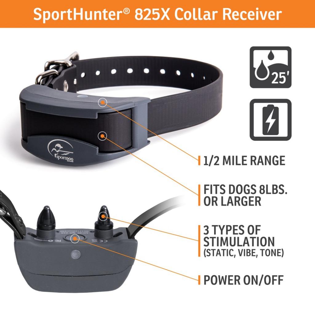 Chattanooga Map SportDOG Sport 825X dog training collar remote with tone and vibration functions, designed for effective pet training.