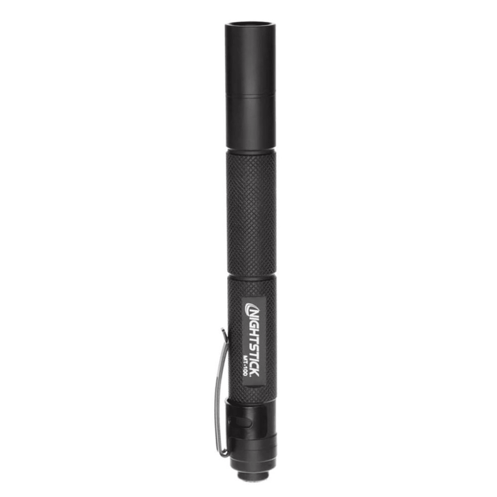 Nightstick Aluminum Mini-TAC AAA batteries flashlight in black with 130 lumens, compact and durable for everyday use.