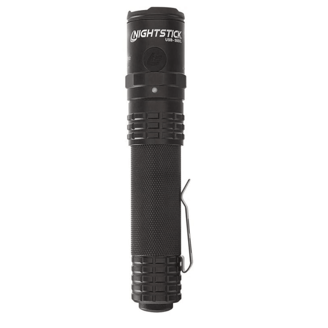 Chattanooga Map Nightstick USB Dual-Light Flashlight with 1100 lumens in black, showing its compact design and dual lighting features.