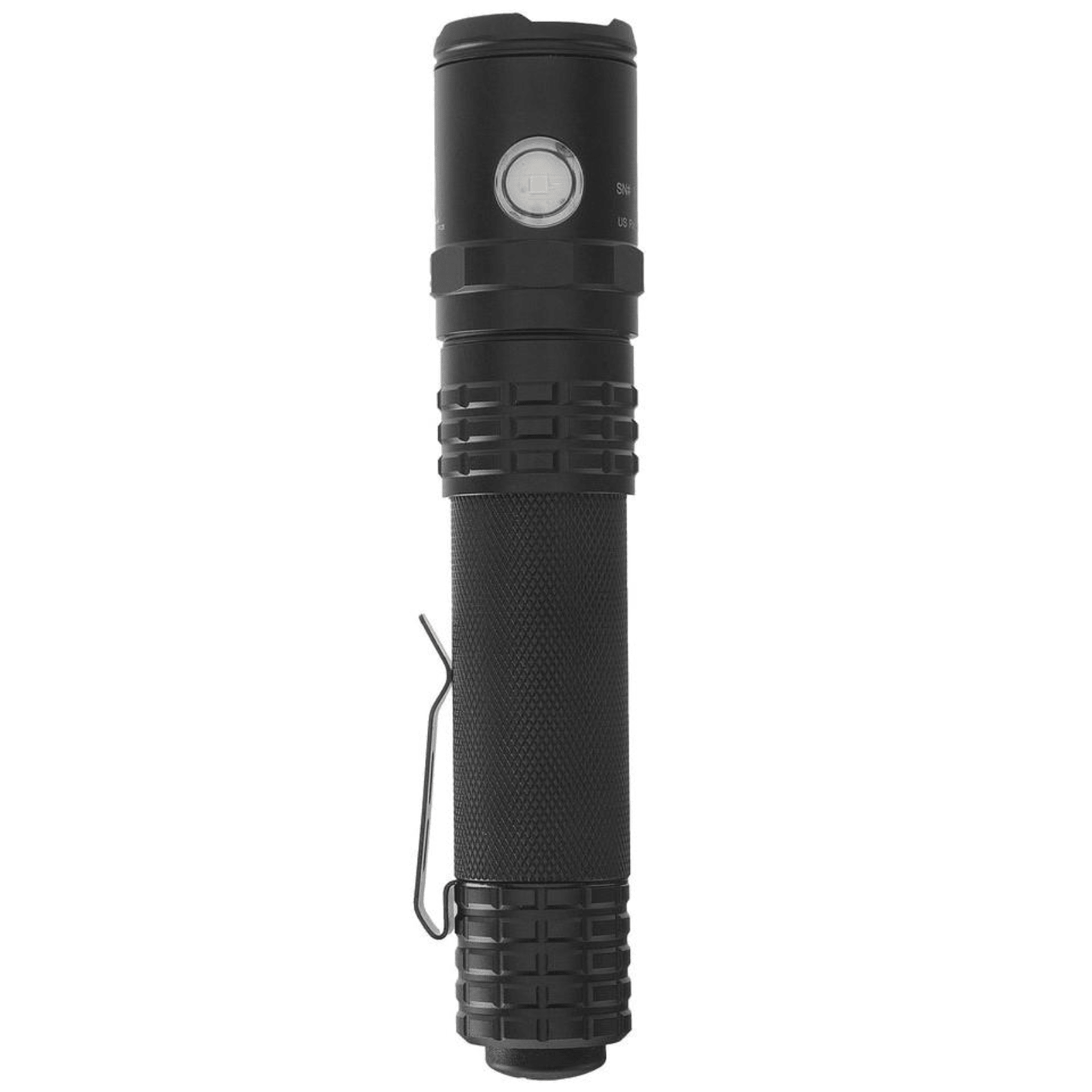 Black Chattanooga Map Nightstick USB Dual-Light Flashlight emitting 1100 lumens, handheld with dual light sources.