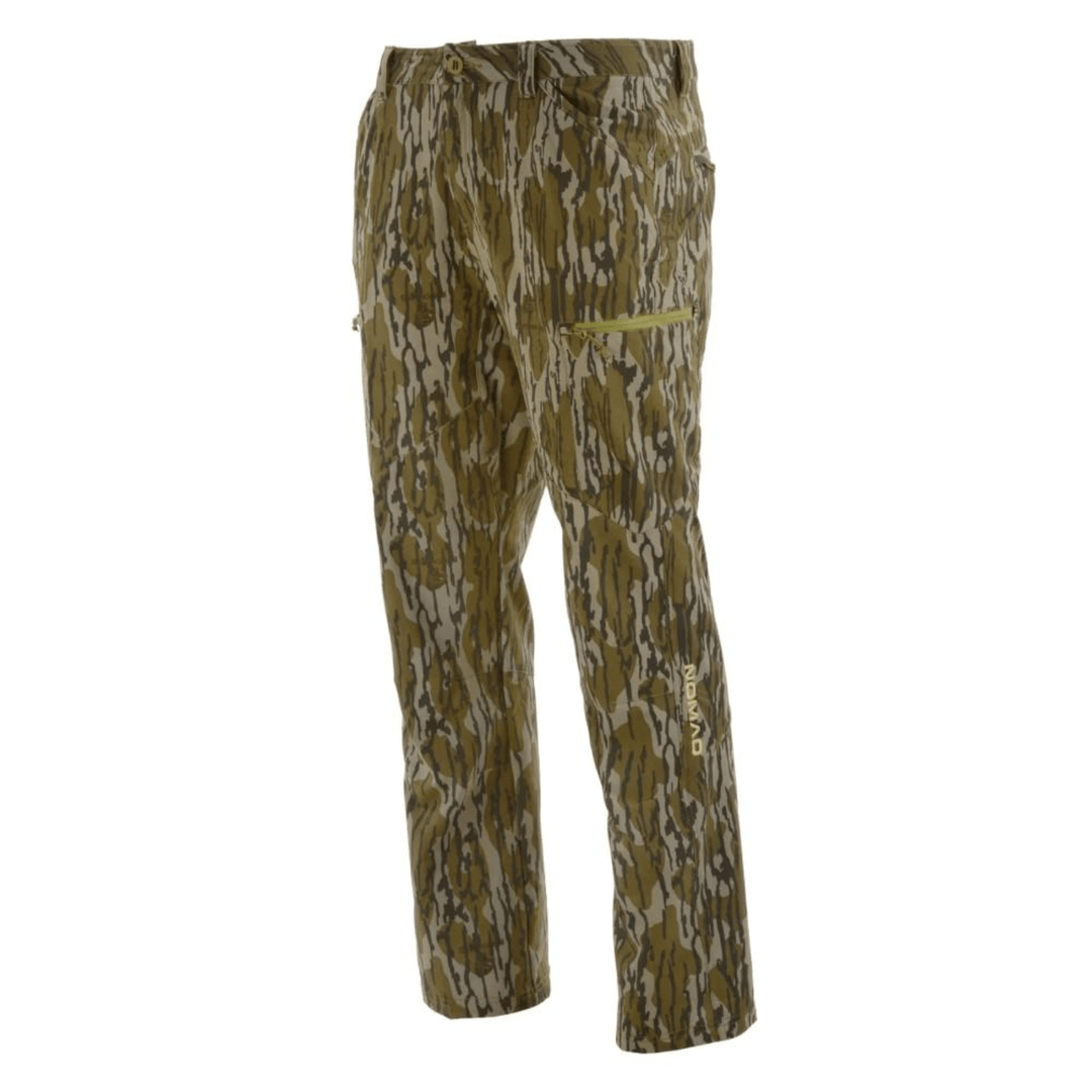 Chattanooga Nomad Stretch Lite NXT outdoor pants in Mossy Oak Bottomland, size 2XL, showing durable camouflage fabric and relaxed fit