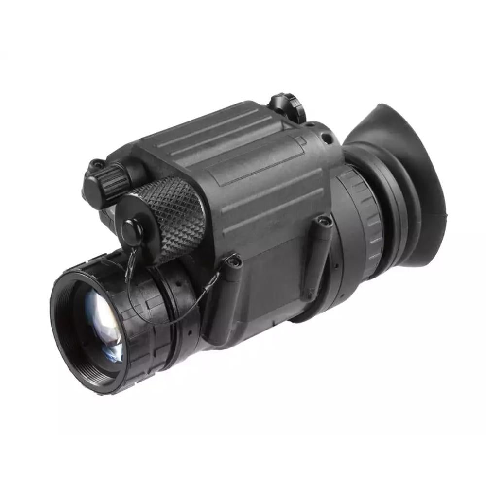 Chattanooga AGM PVS14 NW1 night vision monocular in black, high-resolution outdoor optics, compact and handheld for nighttime viewing.