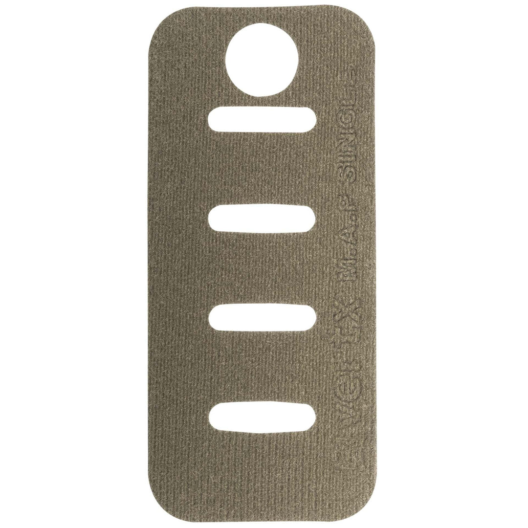 Vertx Tactigami MAP Single MOLLE Adapter Panel in Earth Tan with hook loop and OneWrap for tactical pack or holster attachment.