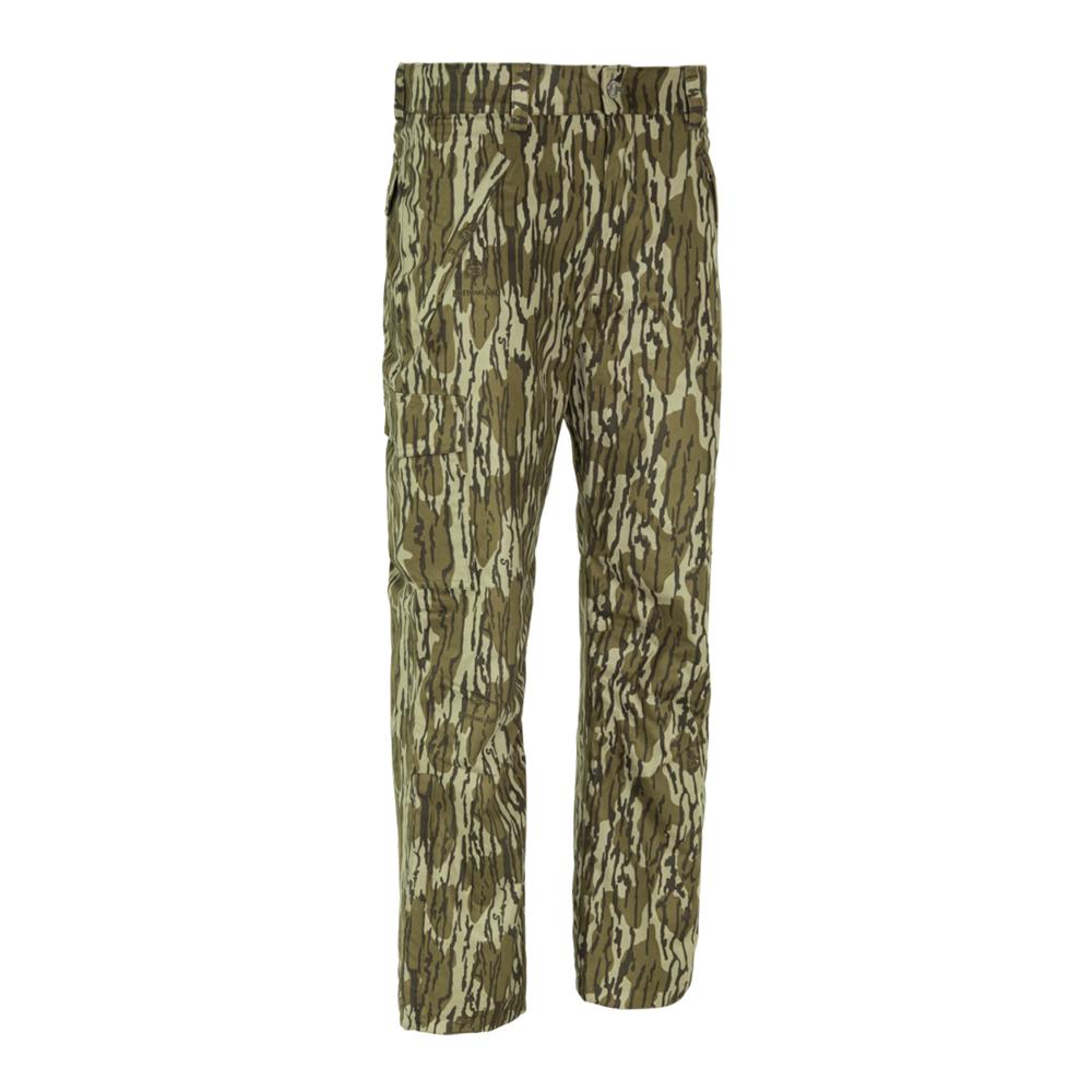 Chattanooga Muddy TRX lightweight rain pants in Mossy Oak Bottomland camouflage, medium size, designed for outdoor rain protection.
