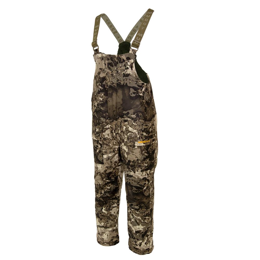 Chattanooga Muddy TRX Sherpa Fleece waterproof bib overalls in Veil Canyon Grey, medium size, outdoor pants with fleece lining.