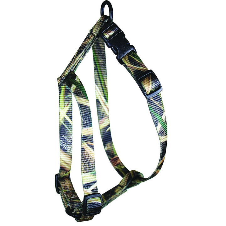 Chattanooga Omnipet Kwik Klip adjustable nylon pet harness in mossy oak duck blind camouflage, 1-inch width, 1-ply design