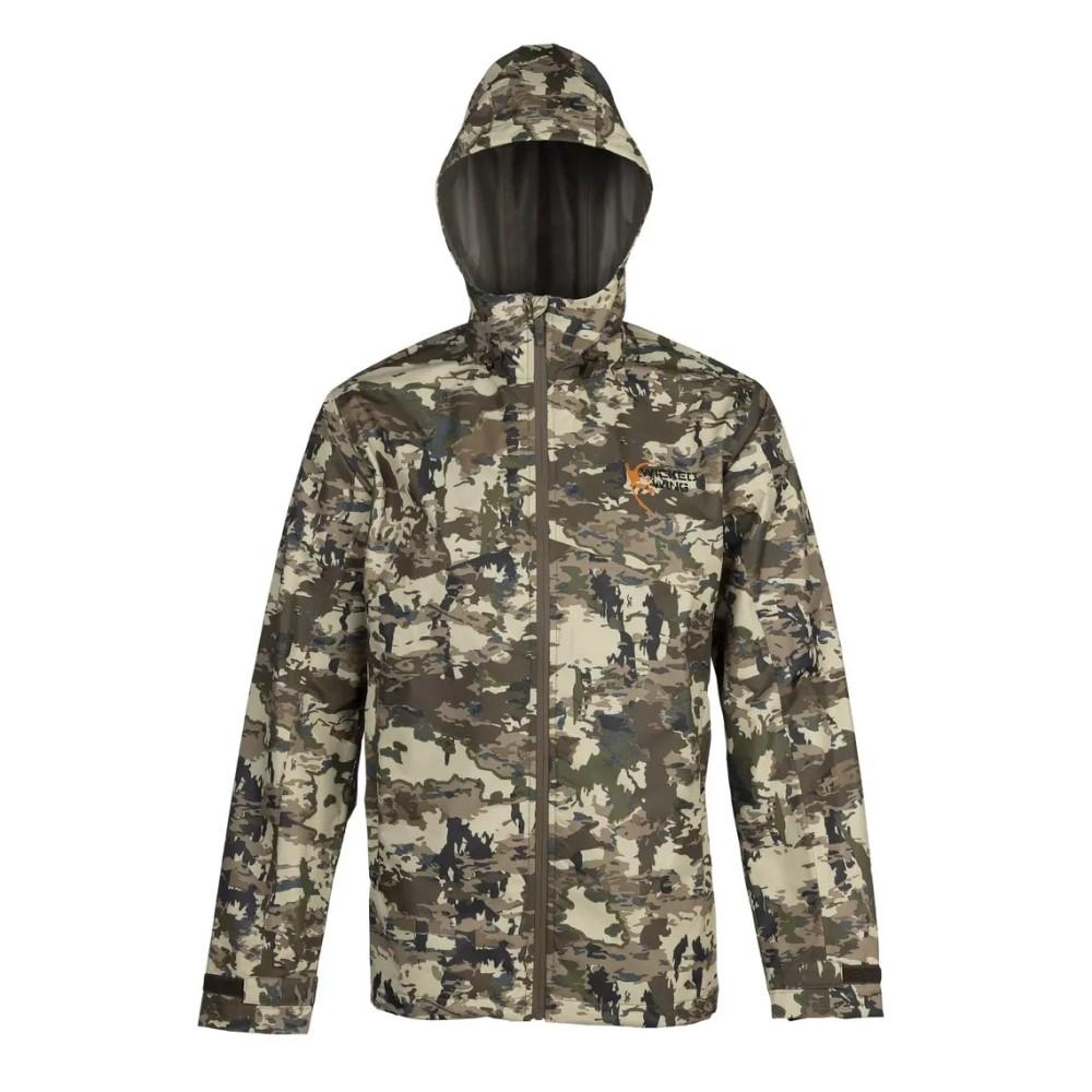 Chattanooga Browning Rain Shell Jacket in Auric Camo, waterproof rain gear for outdoor activities, designed for comfort and protection.