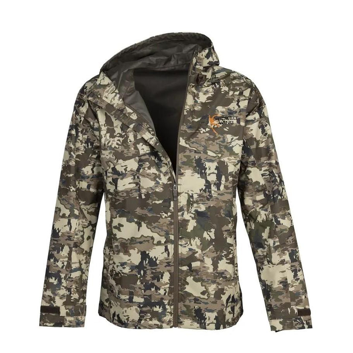 Chattanooga Browning Rain Shell Jacket in Auric Camo, waterproof outdoor rain gear, lightweight and comfortable for outdoor activities.