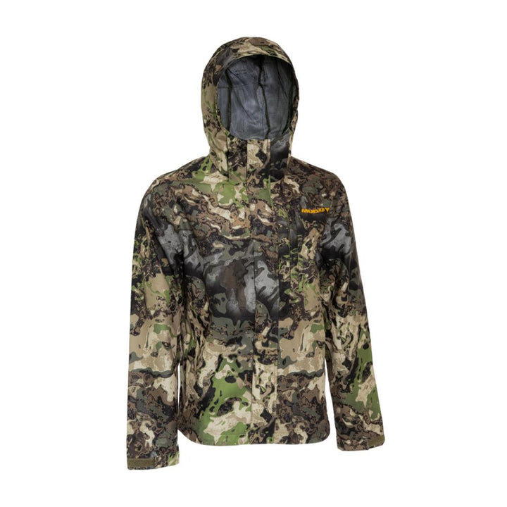 Chattanooga Muddy TRX lightweight rain jacket in Veil Canyon Hybrid 3X, waterproof rain gear with a sleek, durable design.