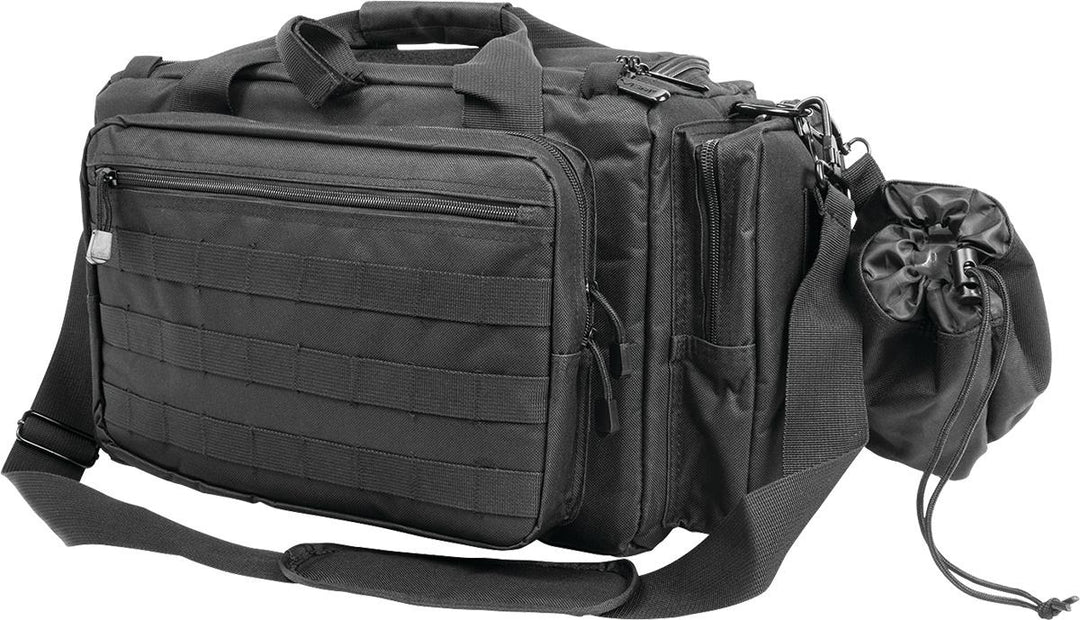 Black NcSTAR VISM competition range bag by Chattanooga, durable and spacious for travel and sports gear storage.