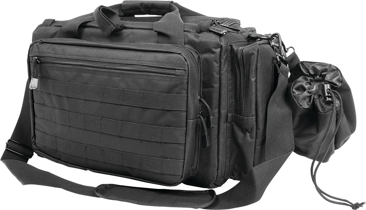 Black NcSTAR VISM competition range bag by Chattanooga, durable and spacious for travel and sports gear storage.